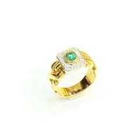 Anello Stocco Gioielli Donna in Oro giallo Smeraldo 0.38 Ct ANS01-16 - ANS01-16